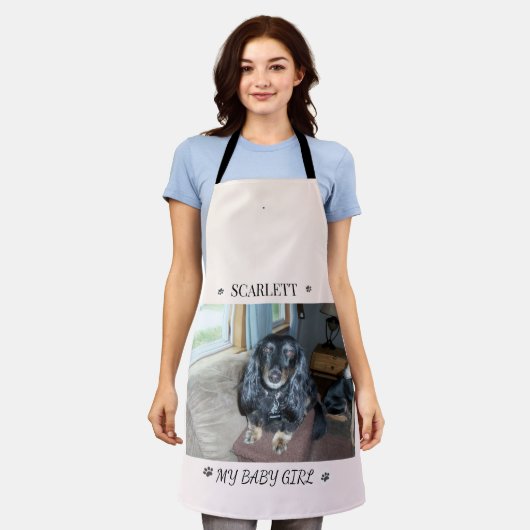 Furry Friend Name & Paw Print Accent Layout Schort (Gedragen)