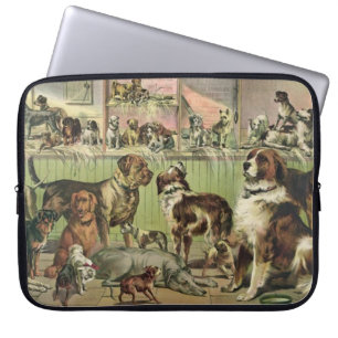 Furry Friends-Hondenliefhebbers laptophoes Laptop Sleeve