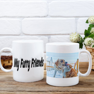 Furry Friends Kat en Hond Foto Koffiemok