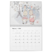Furry Friends Watercolor Rabbit Calendar Kalender (Feb 2026)