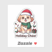  Furry Holiday Cheer Custom-Cut Vinyl Sticker (Feuille)