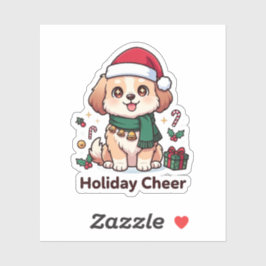  Furry Holiday Cheer Custom-Cut Vinyl Sticker