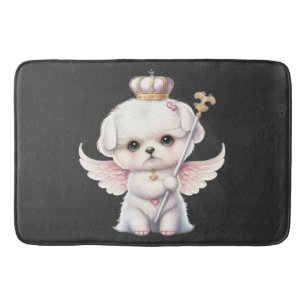 Furry Joy: Angel Wing Maltese Dog Puppy Gift Badmat