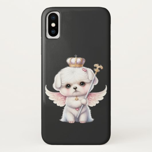 Furry Joy: Angel Wing Maltese Dog Puppy Gift Case-Mate iPhone Case (Achterkant)