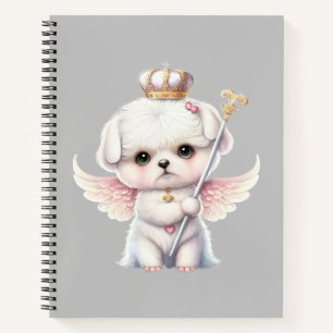 Furry Joy: Angel Wing Maltese Dog Puppy Gift Notitieboek