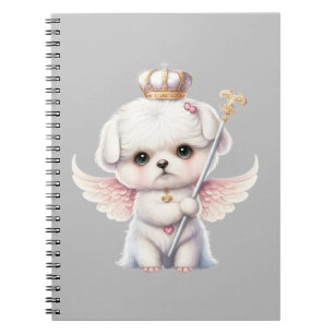 Furry Joy: Angel Wing Maltese Dog Puppy Gift Notitieboek