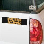 FURRY LEOPARD PRINT PATTERN ACHTERGRONDEN BUMPERSTICKER (Op Truck)