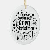 Furry Little Christmas | dubbelzijdig Keramisch Ornament (Rechts)