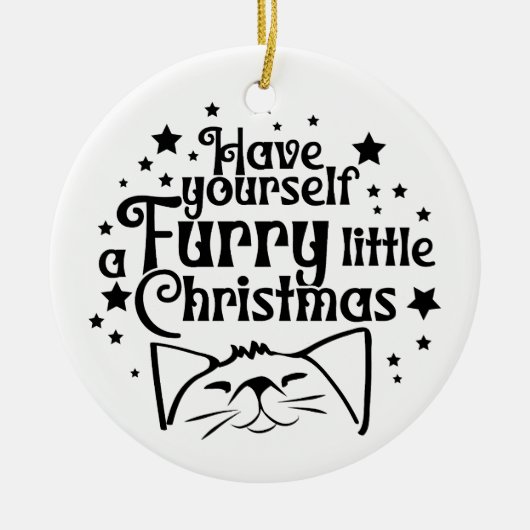 Furry Little Christmas | dubbelzijdig Keramisch Ornament (Voorkant)