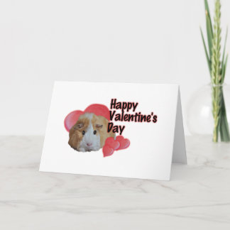 Furry Little Guinea Pig Tan Happy Valentine Day Kaart
