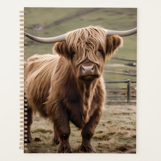 **"Furry Majesty: The Woolly Brown Highland Koe"** Planner (Voorkant)