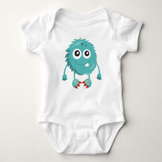 Furry Monster, Blue Monster, Cute Monster, Gekke Romper (Voorkant)
