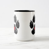 Furry Paw Print with Heart – Pet Lover Coffee Mug (Centre)