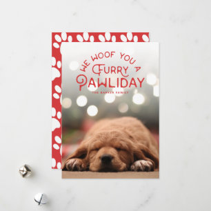 Furry Pawliday Foto Pet Feestdagenkaart
