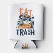 Furry Raccu met Eat Trash Text Blikjeskoeler (Voorkant)