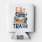 Furry Raccu met Eat Trash Text Blikjeskoeler (Achterkant)