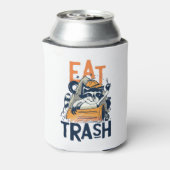 Furry Raccu met Eat Trash Text Blikjeskoeler (Blikje Achterkant)