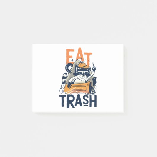 Furry Raccu met Eat Trash Text Post-it® Notes (Voorkant)