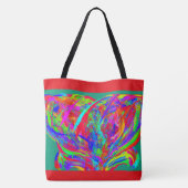 Furry Rainbow Colored Flower Draagtas (Achterkant)