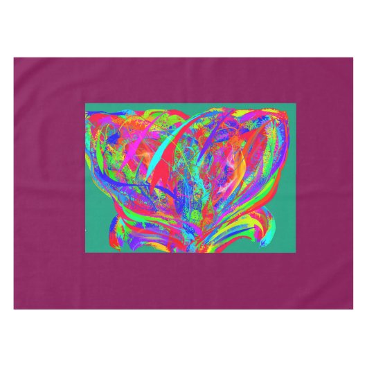 Furry Rainbow Colored Flower Tafelkleed (Voorkant (Horizontaal))