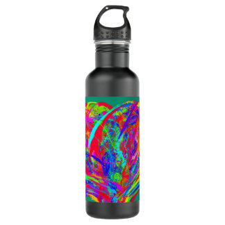 Furry Rainbow Colored Flower Water Bottle Waterfles