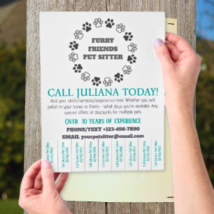 Furry Vrienden Huisdier Sitter Small Business Larg Flyer