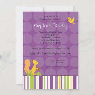 Furry Woodland 5x7 invitation