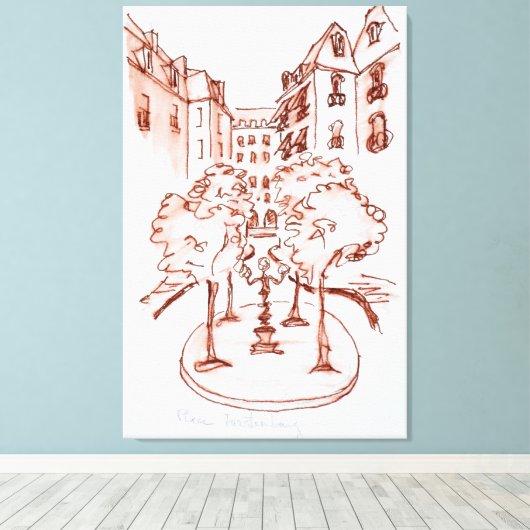 Furstenberg, Saint-Germain-des-Pres Church, Parijs Canvas Afdruk (Insitu (Houten vloer))