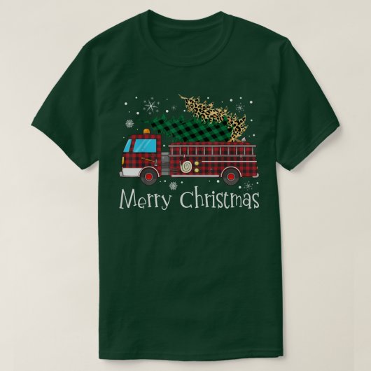 Fury Firefighter-kerstboom Fire Truck Buffal T-shirt (Design voorkant)