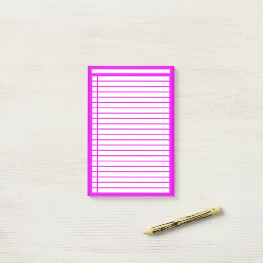 Fuschia Checklist Post-it® Notes (Op bureau)