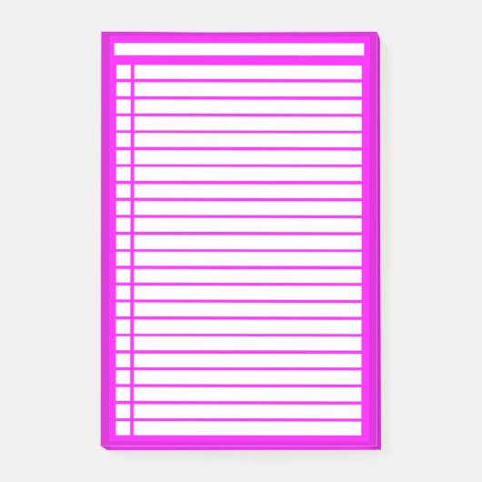 Fuschia Checklist Post-it® Notes (Voorkant)