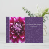 Fuschia Dahlia Faire-part de mariage violette (Debout devant)