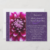 Fuschia Dahlia Faire-part de mariage violette (Dos)