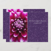 Fuschia Dahlia Faire-part de mariage violette (Devant / Derrière)
