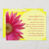 Fuschia Daisy Wedding Kaart (Voorkant / Achterkant)