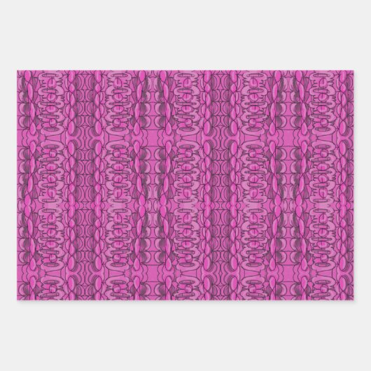 FUSCHIA DOODLE PARTY WRAPPER PAPIER (Devant)