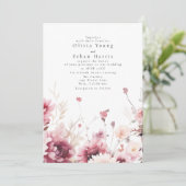 Fuschia Faire-part de mariage (Debout devant)