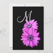 Fuschia Faire-part de mariage rose et noir (Dos)