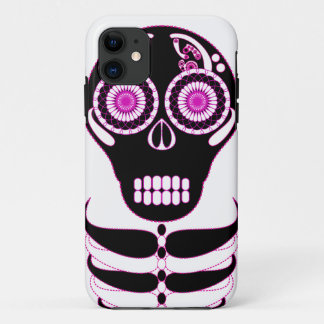 Fuschia Fiesta Skull White iPhone 11 Hoesje