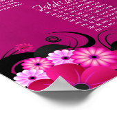 Fuschia floral foncé 14 Mariage Tableau de siège (Coin)