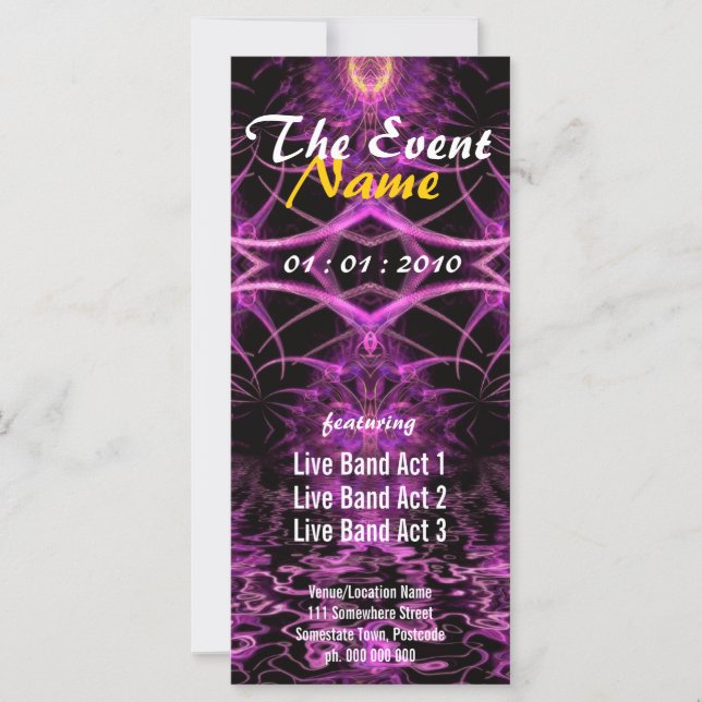 Fuschia Fractal Fantasy Party Flyer (Voorkant)