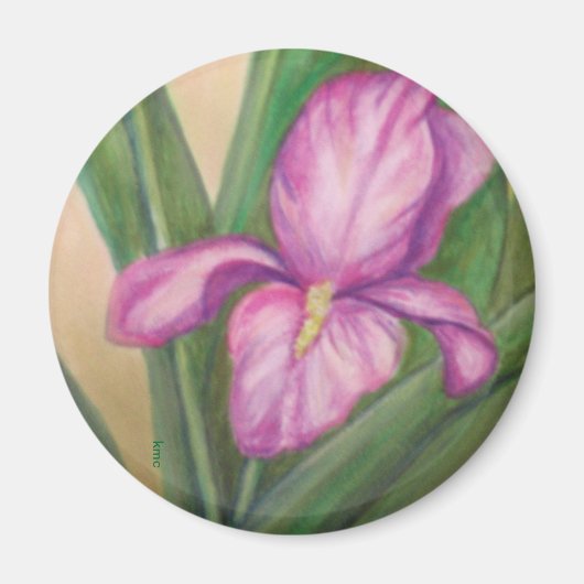 Fuschia iris magneet (Voorkant)