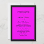 Fuschia Pink & Black Wedding Sjabloon Kaart (Voorkant)