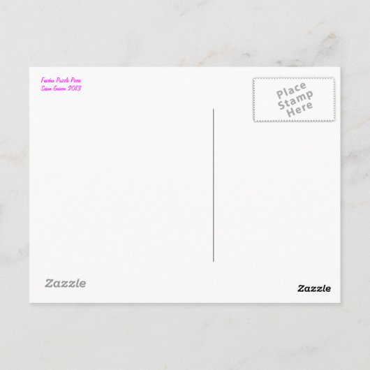 Fuschia Puzzle Pièces Carte postale (Dos)