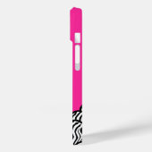 Fuschia roze zwarte witte zebra patroon hartnaam Case-Mate iPhone case (Achterkant / Links)
