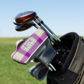 Fuschia Scottish Tartan Pset Pattern Gepersonalise Golfheadcover (Insitu)
