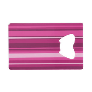 Fuschia strepen kredietkaart flessenopener