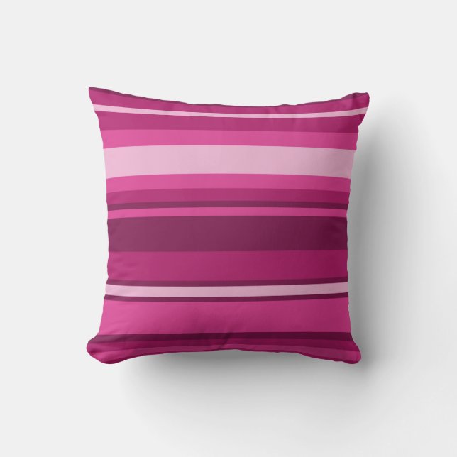 Fuschia strepen kussen (Voorkant)