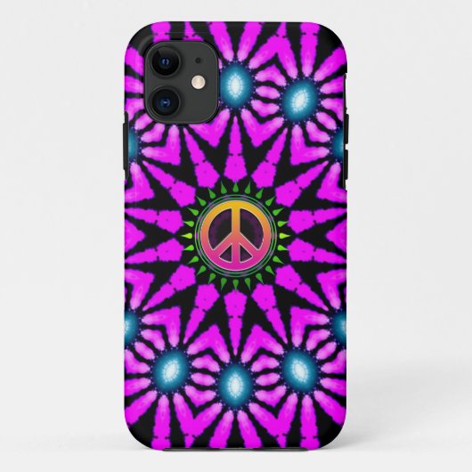 Fuschia Stropdas-Dye Peace Sign Case-Mate iPhone Case (Achterkant)