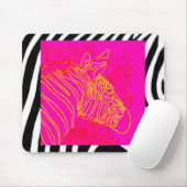 Fuschia Zebra Muismat (Met muis)